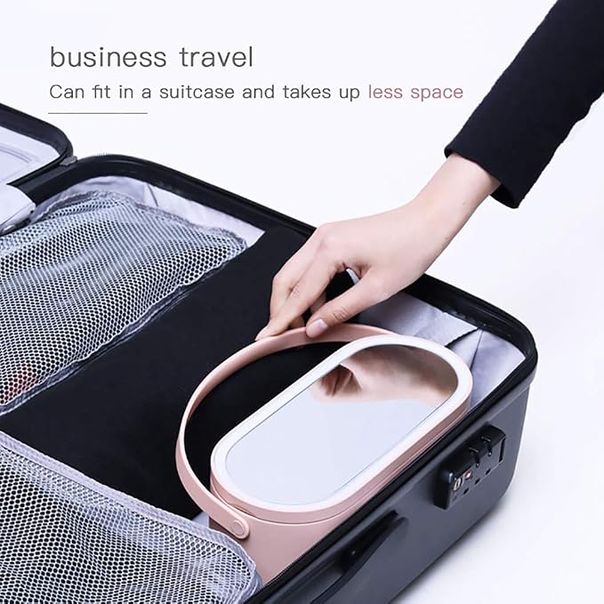 Portable LED Light Storage Box Beauty And Makeup Mirror