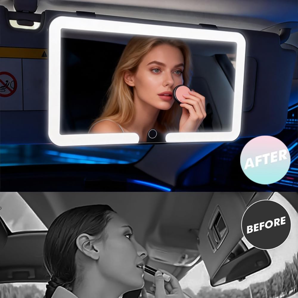 Car Sun Visor With Light Led Make-up Mirror