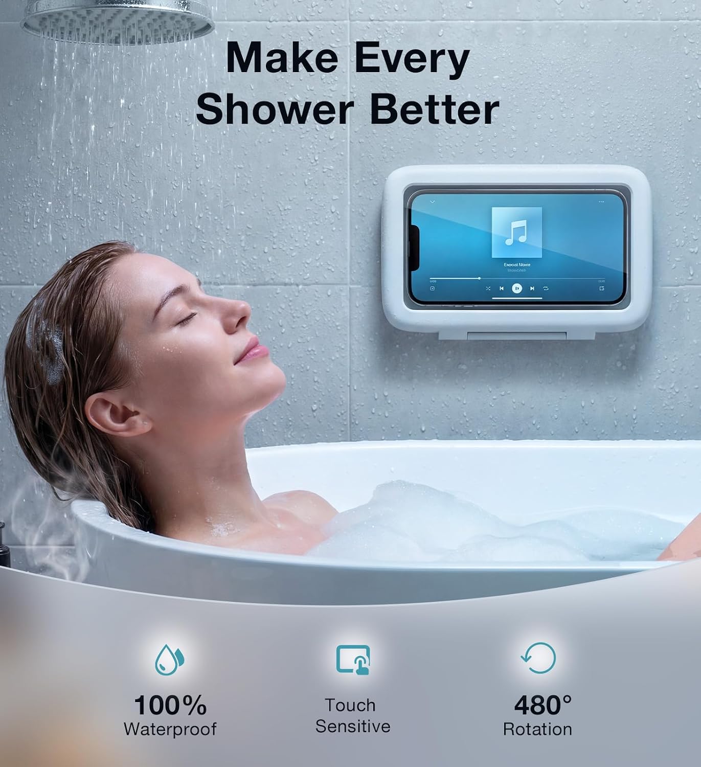Waterproof Box Of Bathroom Mobile Phone Rack Is Hung On The Wall