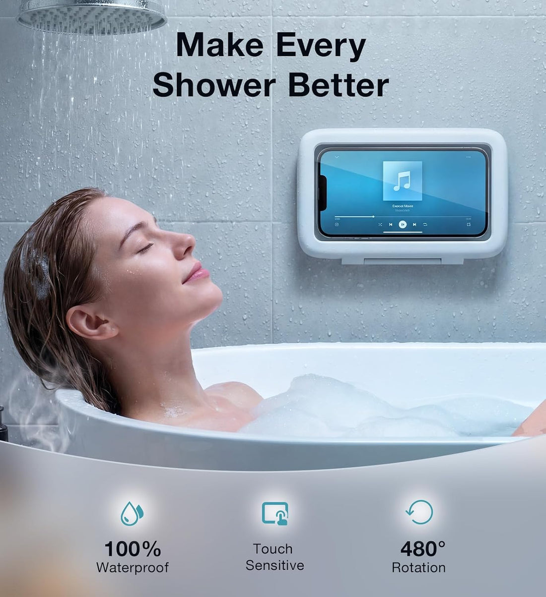 Waterproof Box Of Bathroom Mobile Phone Rack Is Hung On The Wall