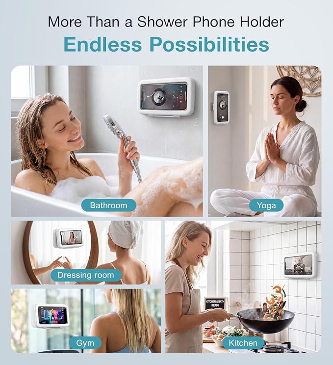 Waterproof Box Of Bathroom Mobile Phone Rack Is Hung On The Wall