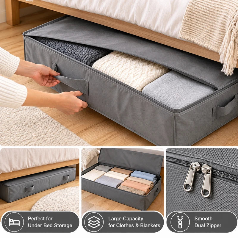 Under Bed Clothes Blanket Storage Organizer Foldable Premium