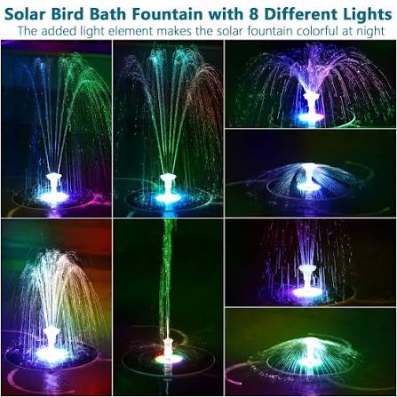 Solar Fountain Pump Fountain Light Round Floating Fountain Pump Color LED Light